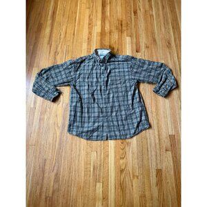 Columbia Mens Plaid Button-Up Shirt Size M Brown & Gray Cotton